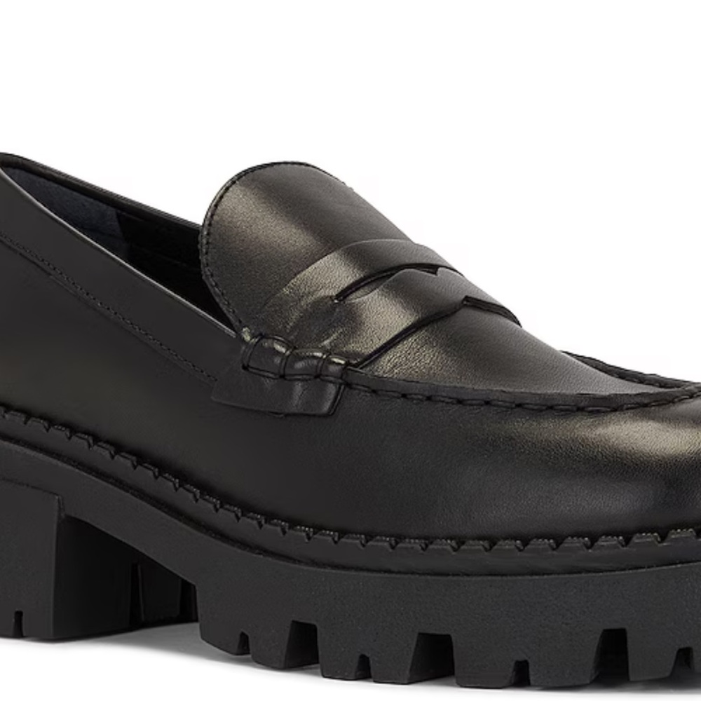 NEW Free People Nico black lug sole loafers 38 worn 1 time!